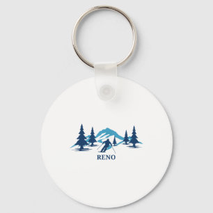Reno Nevada Ski Resort Skiing Skier _1  Keychain