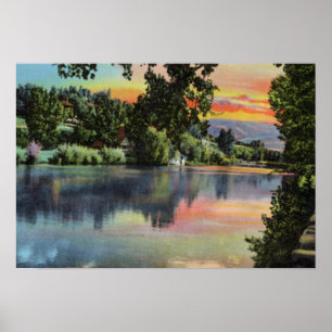 Reno Nevada Sunset Along the Truckee River Poster