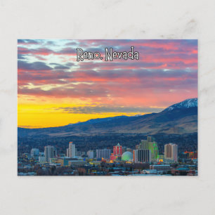 Reno Nevada Sunset Postcard