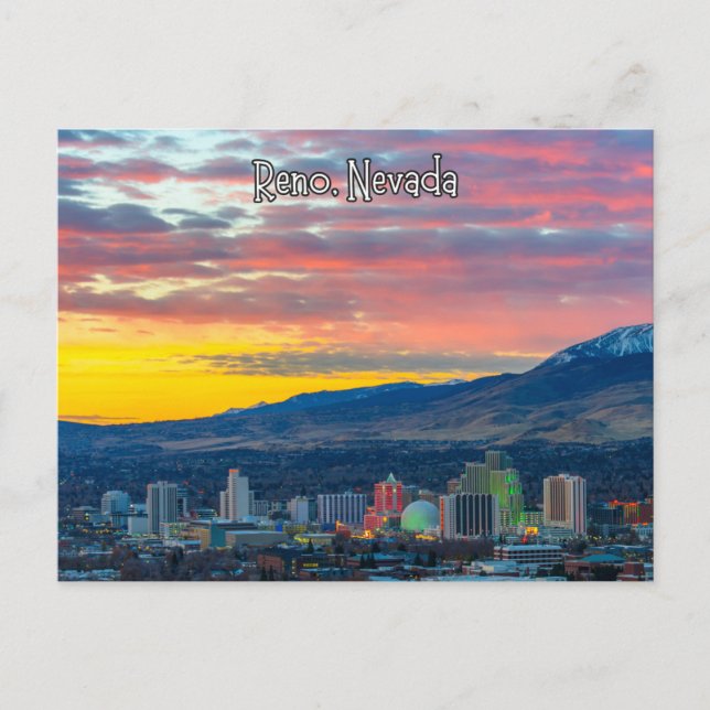 Reno Nevada Sunset Postcard (Front)