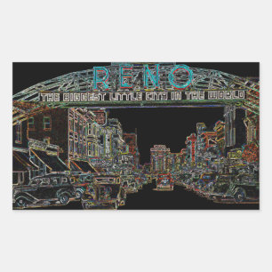 RENO NEVADA VINTAGE COLORFUL Neon Art Sticker
