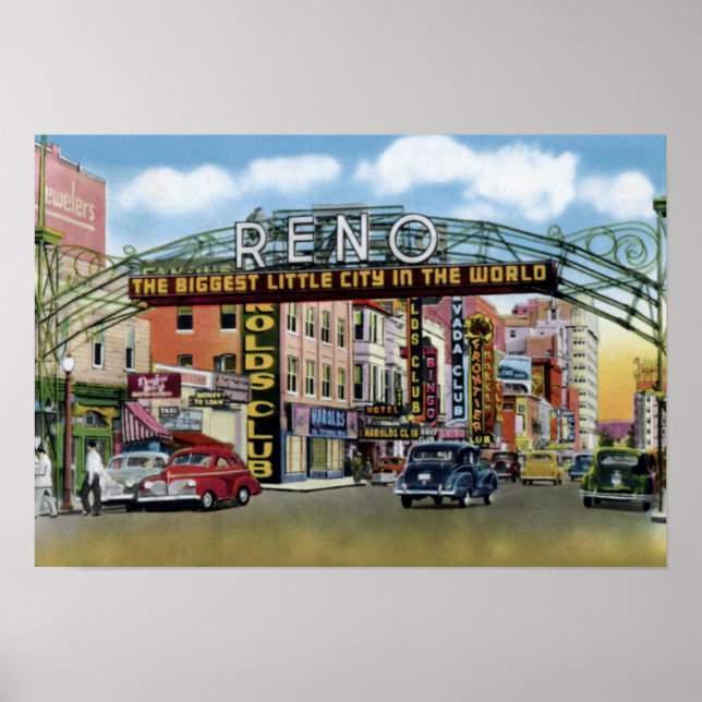 Reno Nevada Virginia Street Poster (Front)