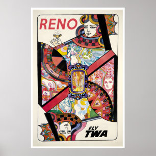 Reno Travel Poster Nevada Casino Art Vintage Print