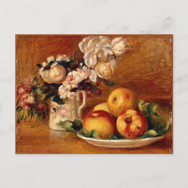Renoir - Apples and Flowers Postcard (Front)