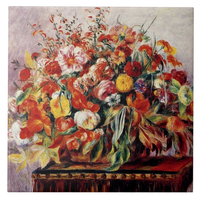 Renoir - Basket of Flowers Tile (Front)