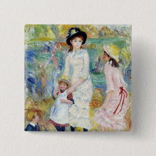Renoir - Children on the Seashore, Guernsey 2 Inch Square Button