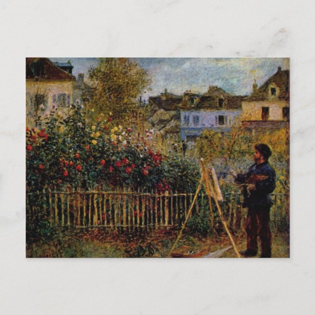 Renoir Claude Monet Painting in His Garden at Arge Postcard (Front)