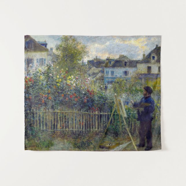 Renoir - Claude Monet Painting in his Garden Tapestry (Front (Horizontal))