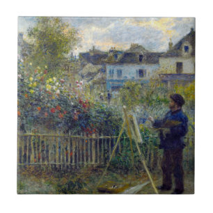 Renoir - Claude Monet Painting in his Garden Tile