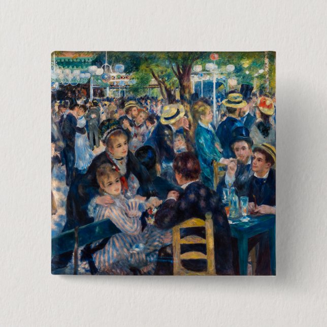 Renoir - Dance at Le Moulin de la Galette 2 Inch Square Button (Front)