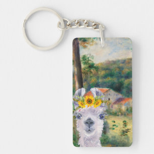 Renoir Environs of Briey and the Fancy Llama  Keychain
