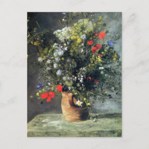 Renoir, Fleurs dans une carte postale Vase