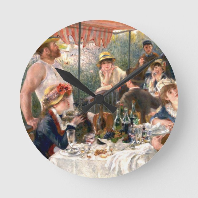Renoir French Luncheon Boating Party Round Clock (Front)