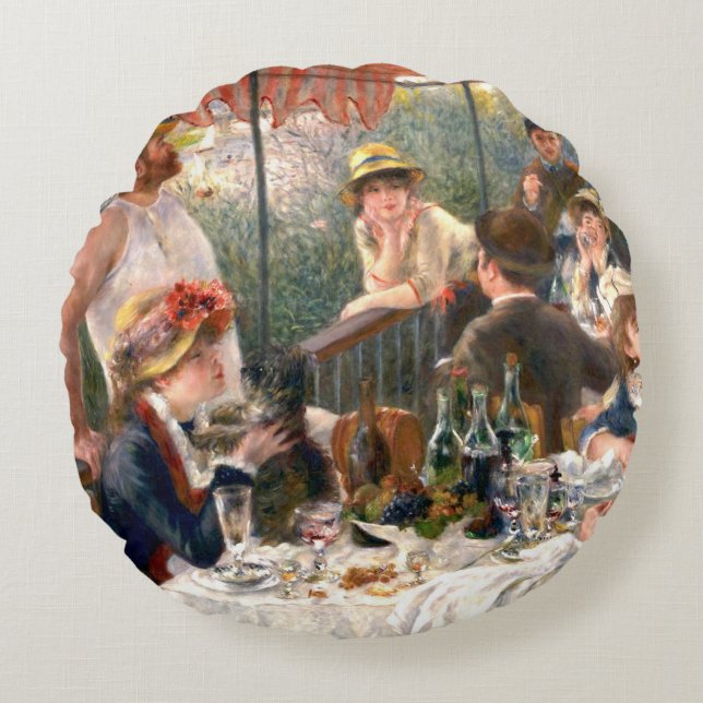 Renoir French Luncheon Boating Party Round Pillow (Front)