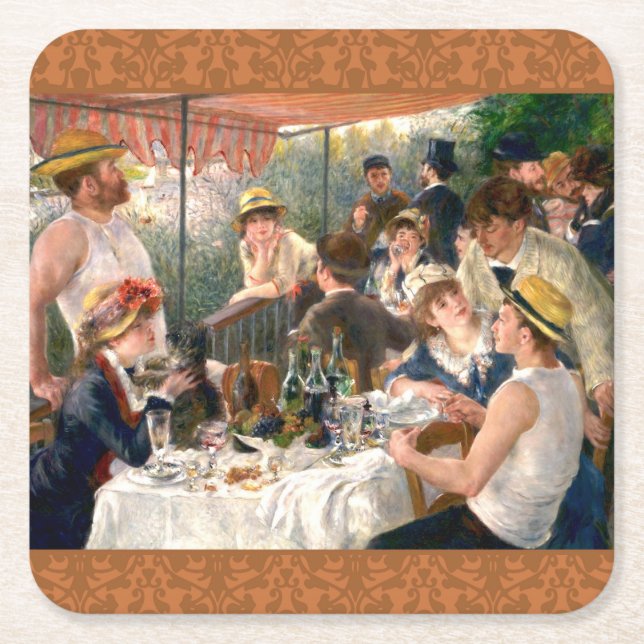 Renoir French Luncheon Boating Party Square Paper Coaster (Front)