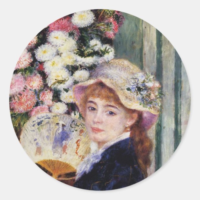 Renoir: Girl with a Fan Classic Round Sticker (Front)