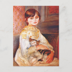 Renoir Girl With Cat Postcard