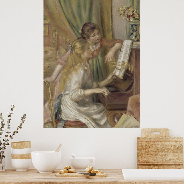 Renoir - Girls at the Piano Fine Art Poster (Kitchen)
