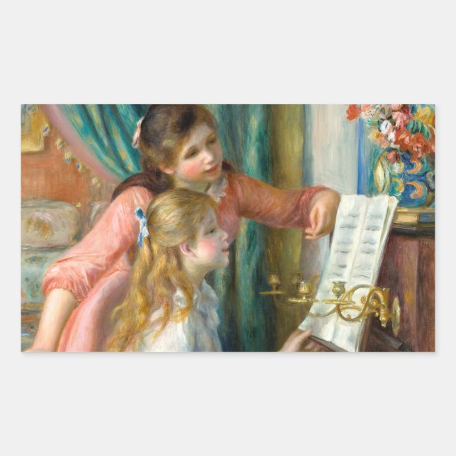 Renoir Girls at the Piano Impressionism Painting Sticker (Front)