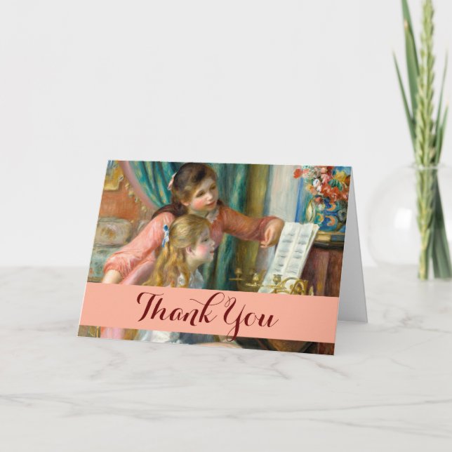 Renoir Girls at the Piano Impressionism Painting Thank You Card (Front)