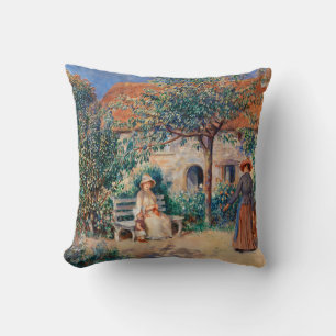 Renoir - In Brittany, famous painting, Throw Pillow