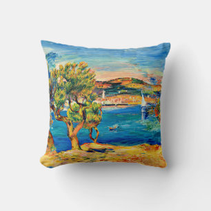 Renoir - L'Estaque, famous painting,  Throw Pillow