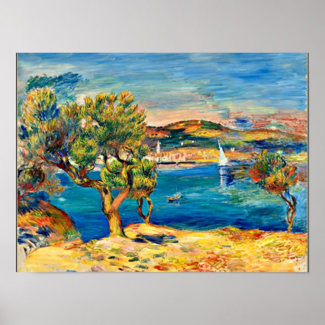 Renoir - L'Estaque, fine art landscape painting Poster (Front)