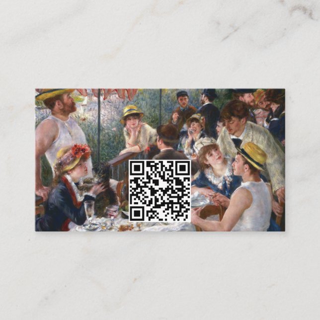 Renoir - Luncheon of Boating Party - QR Code Business Card (Front)
