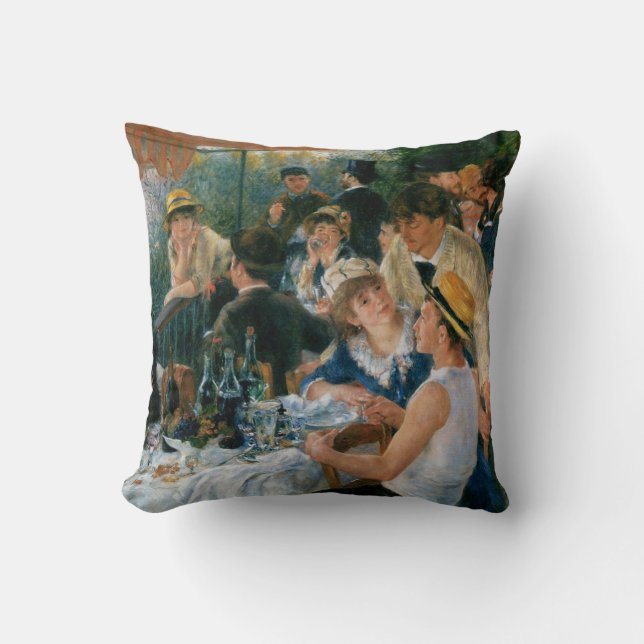Renoir Luncheon of the Boating Party Fine Art Throw Pillow (Front)
