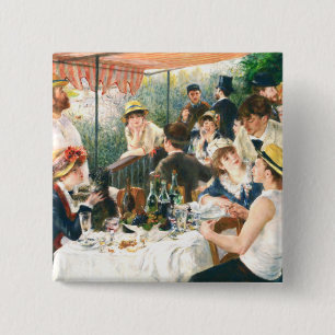 Renoir  Luncheon of the Boating Party Renoir     2 Inch Square Button