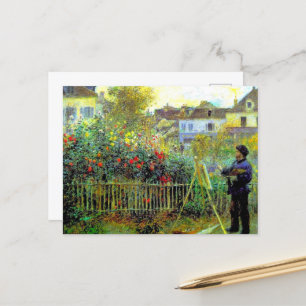 Renoir - Monet Painting in His Garden Holiday Postcard