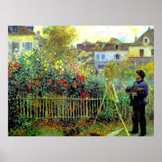 Renoir - Monet Painting in His Garden Poster (Front)