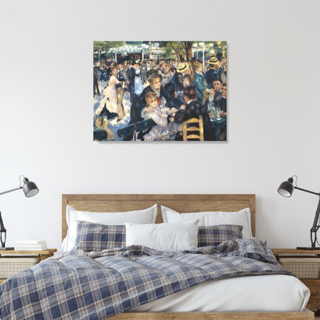 Renoir Moulin Dance Galette Party Canvas Print (Insitu(Bedroom))