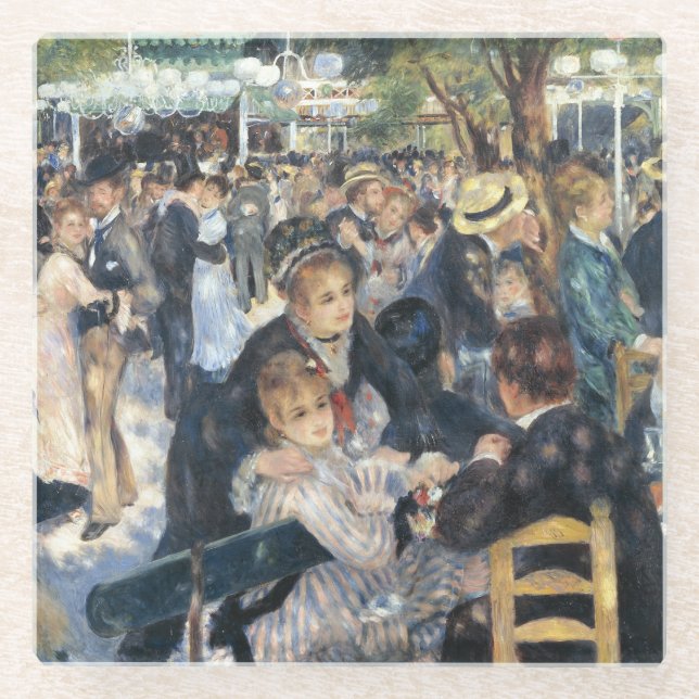 Renoir Moulin Dance Galette Party Glass Coaster (Front)
