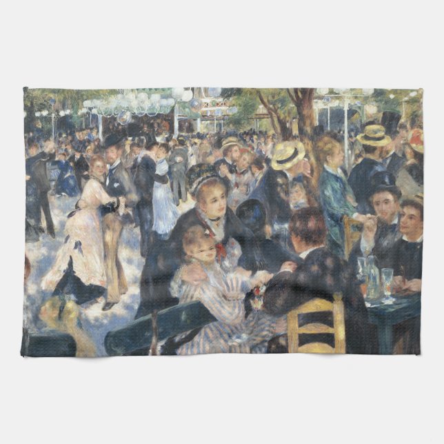 Renoir Moulin Dance Galette Party Kitchen Towel (Horizontal)