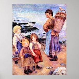 Renoir  painting, Mussel Fishers at Berneval Poster