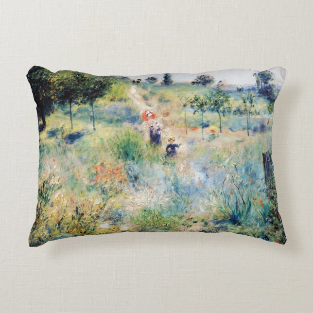 Renoir - Path Leading through Tall Grass Accent Pillow (Front)