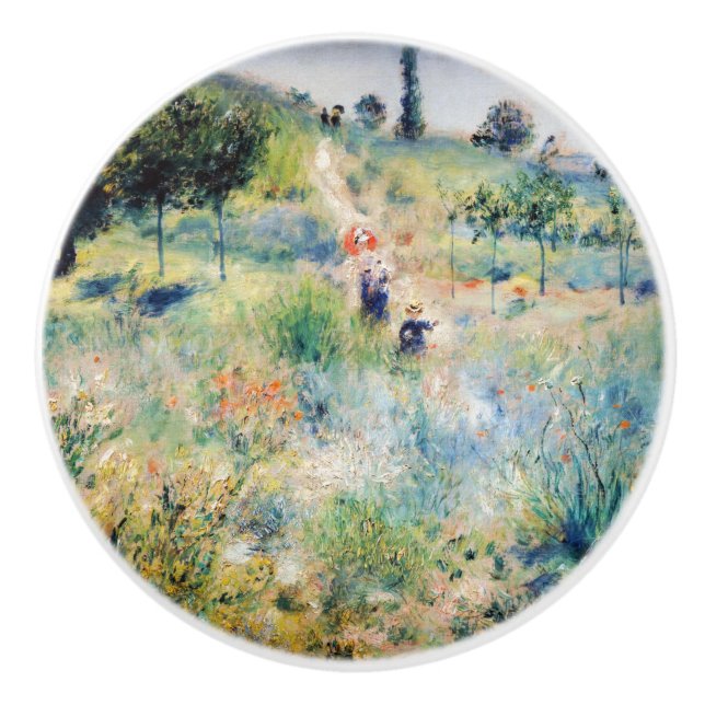 Renoir - Path Leading through Tall Grass Ceramic Knob (Front)