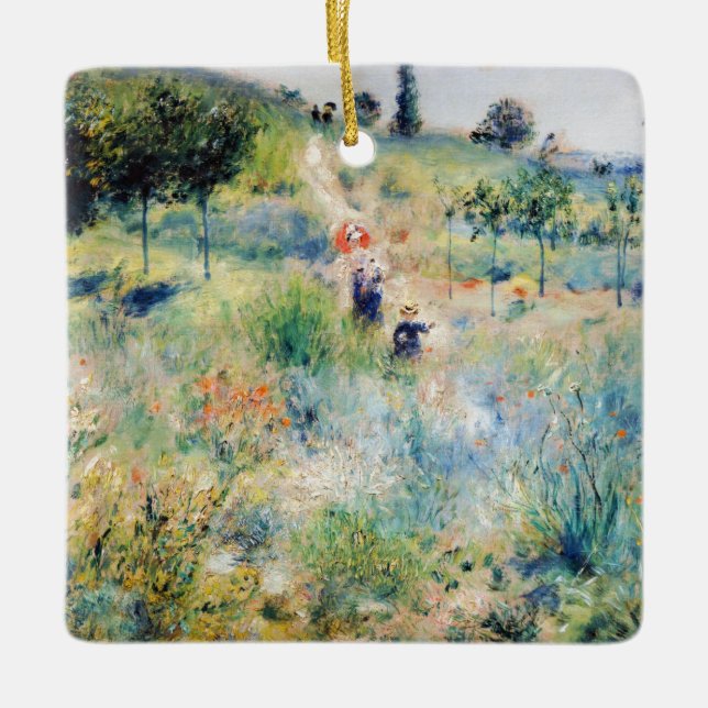 Renoir - Path Leading through Tall Grass Ceramic Ornament (Front)