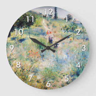 Renoir - Path Leading through Tall Grass Large Clock