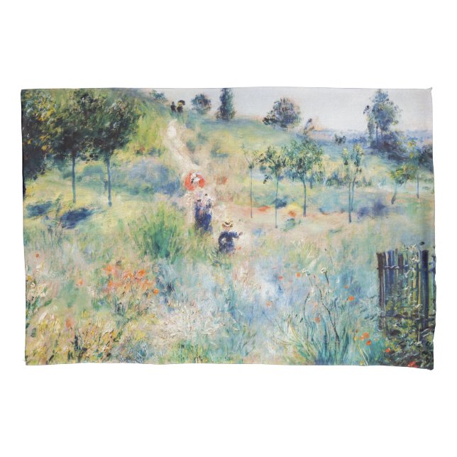 Renoir - Path Leading through Tall Grass Pillowcase (Front)
