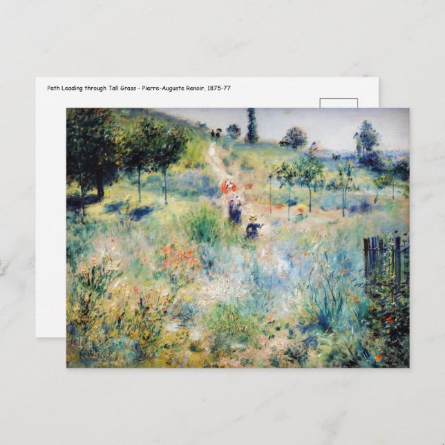 Renoir - Path Leading through Tall Grass Postcard (Front/Back)