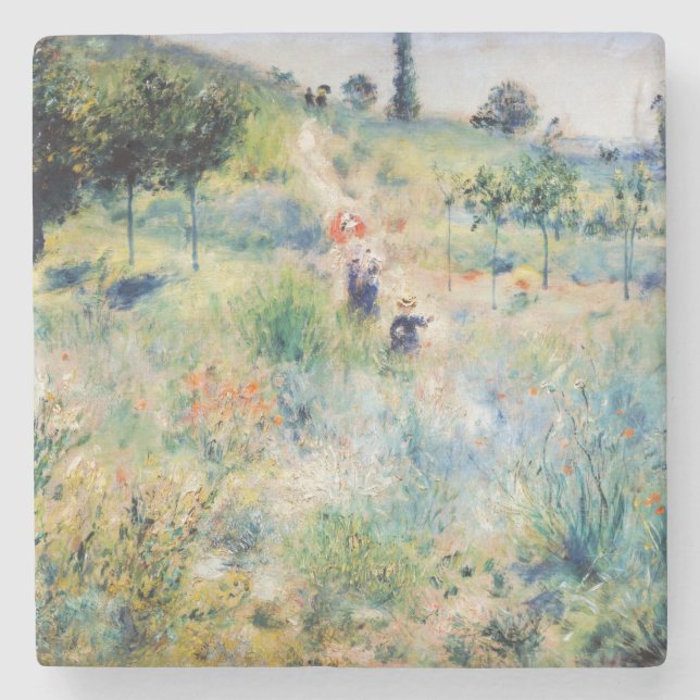 Renoir - Path Leading through Tall Grass Stone Coaster (Front)