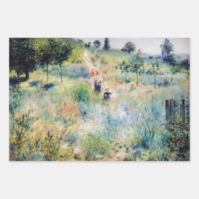Renoir - Path Leading through Tall Grass Wrapping Paper Sheet (Front)
