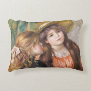 Renoir - Portrait of Two Little Girls Accent Pillow