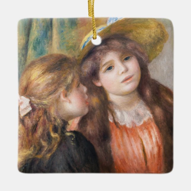 Renoir - Portrait of Two Little Girls Ceramic Ornament (Front)