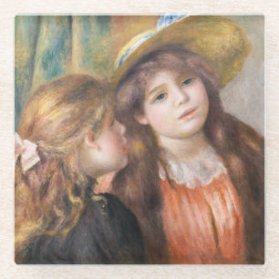 Renoir - Portrait of Two Little Girls Glass Coaster