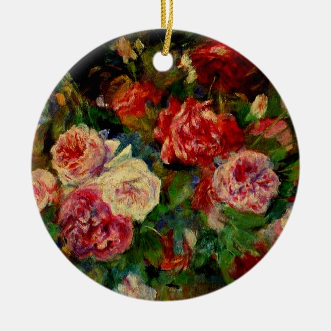 Renoir - Roses Ceramic Ornament (Front)