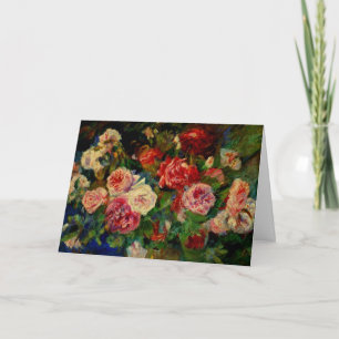 Renoir - Roses, famous painting, Card