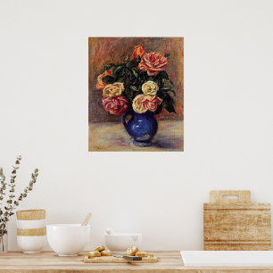 Renoir - Roses in a Blue Vase Poster